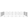vidaXL 28-Panel Pet Cage with Door Black 35x35 cm Steel