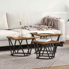 vidaXL Coffee Table 3 pcs Old Wood Engineered Wood and Steel