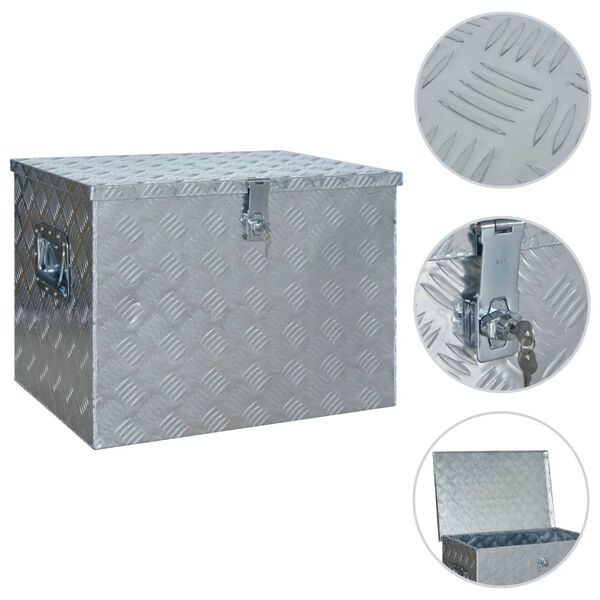 vidaXL Aluminium Box 610x430x455 mm Silver