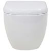 vidaXL Wall-Hung Toilet with Concealed Cistern Ceramic White