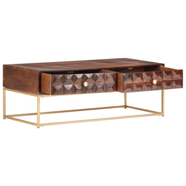 vidaXL Coffee Table 112x50x40 cm Solid Mango Wood