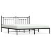 vidaXL Metal Bed Frame without Mattress with Headboard Black 193x203cm