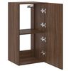 vidaXL TV Wall Cabinet with LED Lights Brown Oak 40.5x35x80 cm