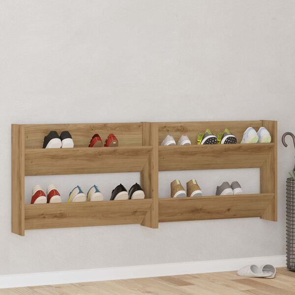 vidaXL Shoe Cabinet 2 pcs Artisan Oak 81 x 18 x 60 cm Engineered Wood