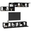 vidaXL TV Cabinet Set with Drawer Black Oak Engineered Wood