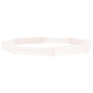 vidaXL Sandbox with Seats White Octagon Solid Wood Pine