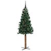 vidaXL Slim Christmas Tree Green 180 cm PVC and Solid Pine wood