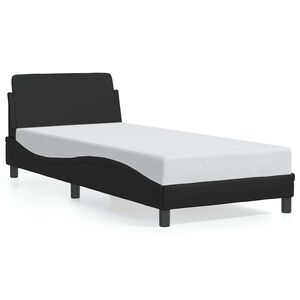 vidaXL Bed Frame "Dover" Black 90x190 cm Single Faux Leather