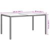 vidaXL Garden Table 150x90x75 cm Tempered Glass and Poly Rattan White