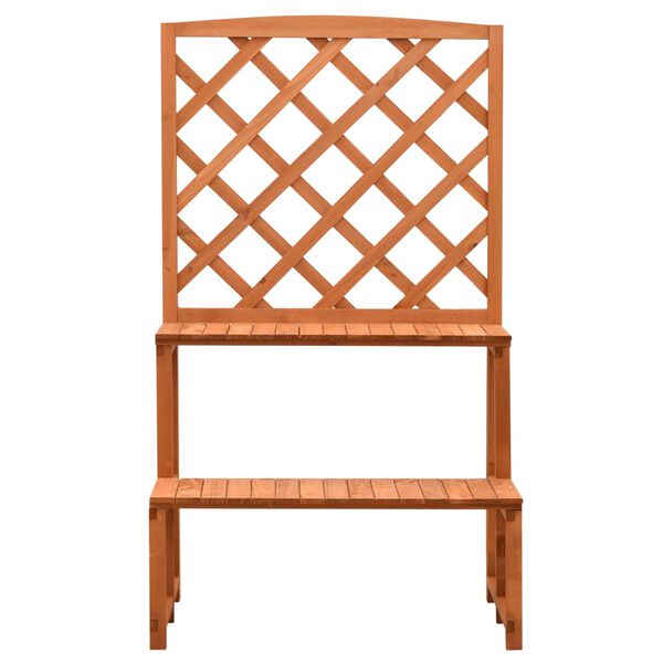 vidaXL Trellis Planter with Shelves Orange 70x42x120 cm Solid Firwood