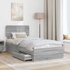 vidaXL Bed Frame with Drawer Grey Sonoma 90 x 190 cm Engineered Wood