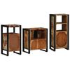 vidaXL Bathroom Furniture Set with Shelf 3 pcs Brown Solid Mango Wood