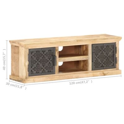 vidaXL TV Cabinet with Steel Doors 120x30x40cm Solid Mango Wood