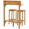 vidaXL 3 Piece Balcony Bar Set Solid Acacia Wood