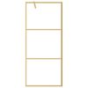 vidaXL Walk-in Shower Wall with Clear ESG Glass Gold 90x195 cm