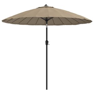 vidaXL Garden Parasol with Aluminium Pole 270 cm Taupe