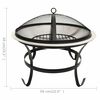 vidaXL 2-in-1 Fire Pit and BBQ with Poker 56x56x49 cm Stainless Steel