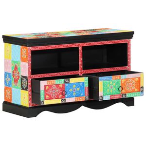 vidaXL TV Cabinet Multicolour 80 x 35 x 50 cm Solid Mango Wood