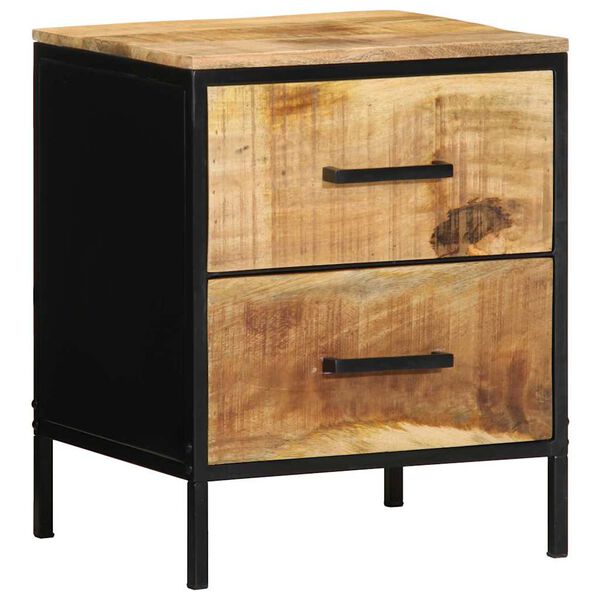 vidaXL Bedside Cabinet with Drawer Brown and Black 40 x 35 x 50 cm