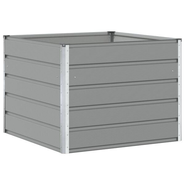 vidaXL Planter Light Grey 100 x 100 x 75 cm Steel