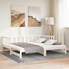 vidaXL Day Bed with Trundle without Mattress White 90x190 cm Single Solid Wood