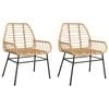 vidaXL Garden Chairs 2 pcs Brown Poly Rattan