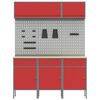 vidaXL Work Cabinet Set with Drawer with Storage Manual 8 pcs Red
