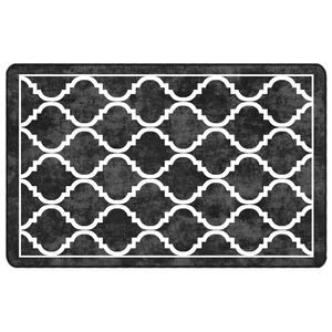 vidaXL Rug Washable Black and White 190x300 cm Anti Slip