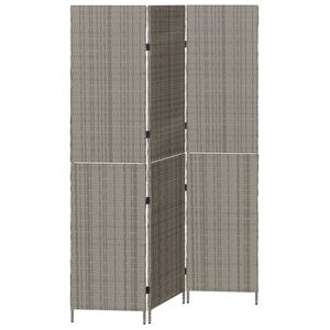 vidaXL Room Divider Folding Manual Grey 147 x 180 cm Poly Rattan