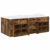 vidaXL Loft Bed Frame with Cabinet 3 pcs Smoked Oak Engineered Wood
