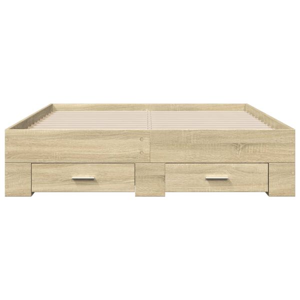 vidaXL Bed Frame with Drawers without Mattress Sonoma Oak 140x190 cm