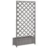 vidaXL Planter with Trellis Grey Solid Wood Fir