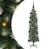vidaXL Artificial Slim Christmas Tree Green and White 150 cm