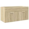 vidaXL 3 Piece Bathroom Furniture Set Sonoma Oak Engineered Wood