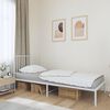 vidaXL Metal Bed Frame without Mattress with Headboard White 90x200cm