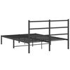 vidaXL Metal Bed Frame without Mattress with Headboard Black 140x200cm