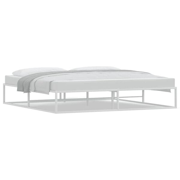 vidaXL Bed Frame without Mattress White 200x200 cm Metal