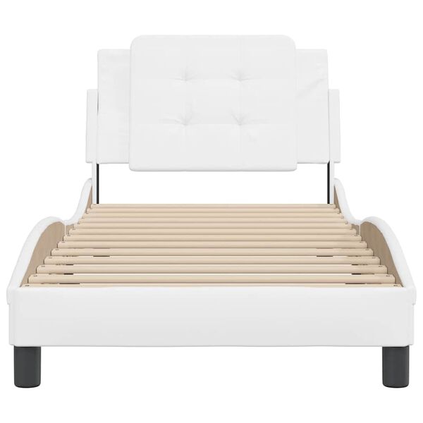 vidaXL Bed Frame without Mattress "Zadar" White 100x203 cm Faux Leather