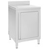 vidaXL Commercial Kitchen Cabinet with Drainboard Stainless Steel