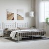vidaXL Metal Bed Frame without Mattress with Footboard White 193x203cm