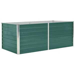vidaXL Raised Garden Bed 160x80x45 cm Galvanised Steel Green