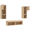 vidaXL 6 Piece TV Wall Units with LED Sonoma Oak Engineered Wood