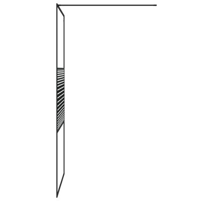 vidaXL Walk-in Shower Wall Black 100x195 cm Clear ESG Glass