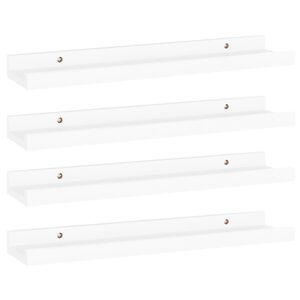 vidaXL Wall Shelves 4 pcs White 40x9x3 cm