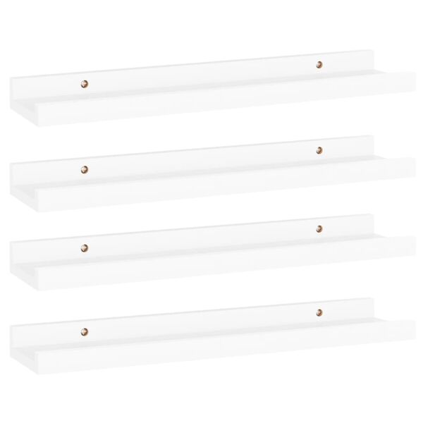 vidaXL Wall Shelves 4 pcs White 40x9x3 cm
