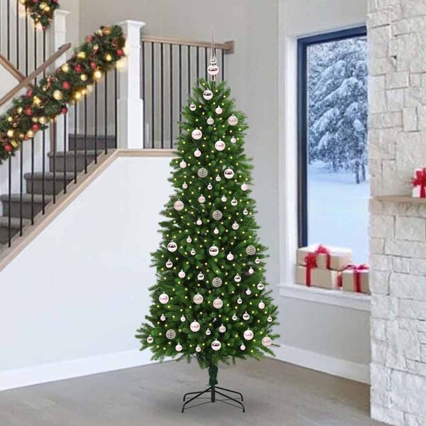 vidaXL Christmas Tree with 300 LEDs with Stand Green 240 cm PE