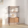 vidaXL 4-Tier Shelving Unit with Cabinet 80x40x130 cm Steel and Engineered Wood