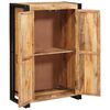vidaXL Highboard with Doors Brown Solid Rough Mango Wood and Metal