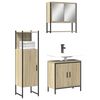 vidaXL 3 Piece Bathroom Furniture Set Sonoma Oak Engineered Wood