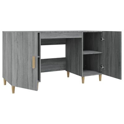 vidaXL Desk Grey Sonoma 140x50x75 cm Engineered Wood
